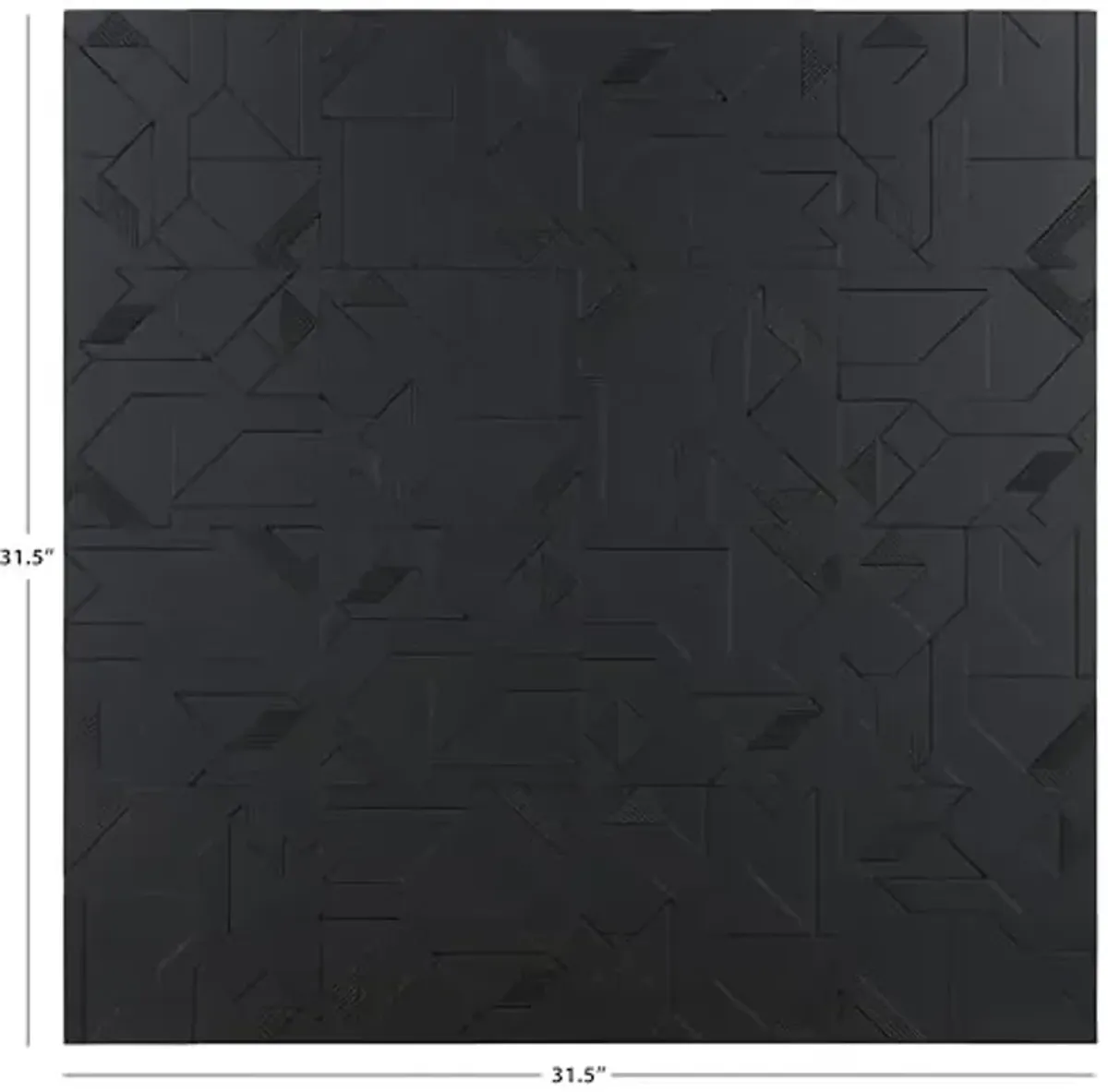 SAFAVIEH Home Collection Emery Modern Wall Decor – 32-inch Square, Black MDF Wood, Geometric Accent for Living Room or Entryway
