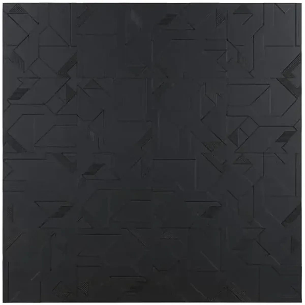 SAFAVIEH Home Collection Emery Modern Wall Decor – 32-inch Square, Black MDF Wood, Geometric Accent for Living Room or Entryway
