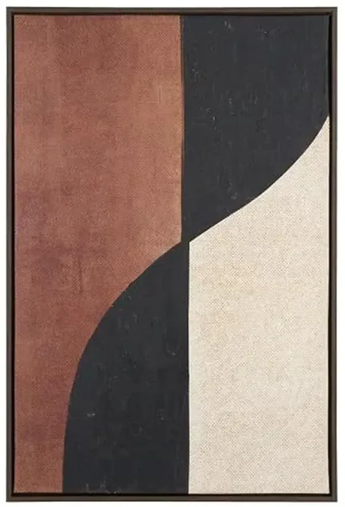 SAFAVIEH Home Collection Meet Me Halfway Framed Wall Art – 24 x 36-Inch Rectangle, Burnt Orange & Black, Hand-Painted Modern Design