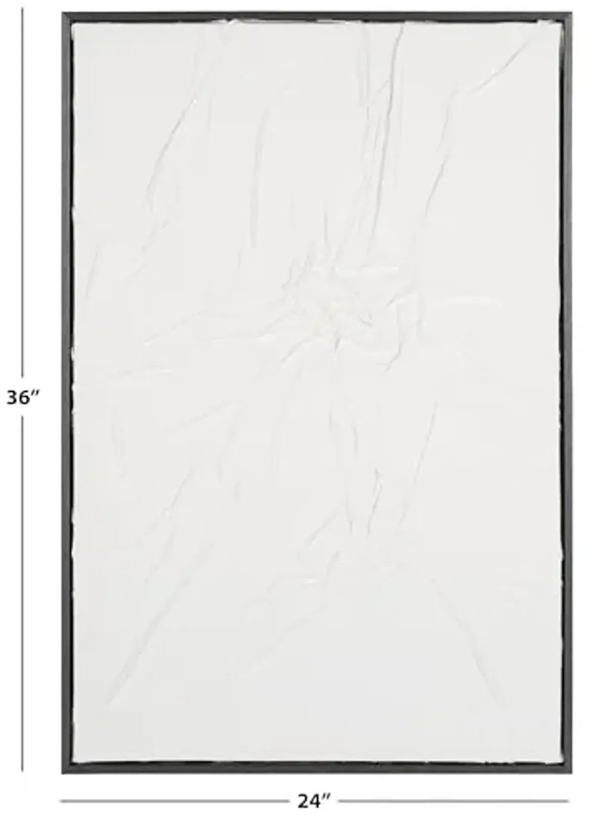 SAFAVIEH Home Collection Glacial Grooves Framed Wall Art – 24 x 36-Inch Rectangle, White, Hand-Painted Textured Abstract Design