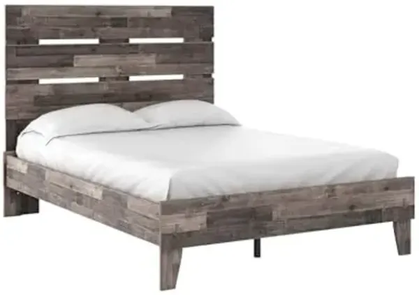Signature Design by Ashley Neilsville Vintage Full Panel Platform Bed in a Box, Foundation or Box Spring Not Needed, Gray