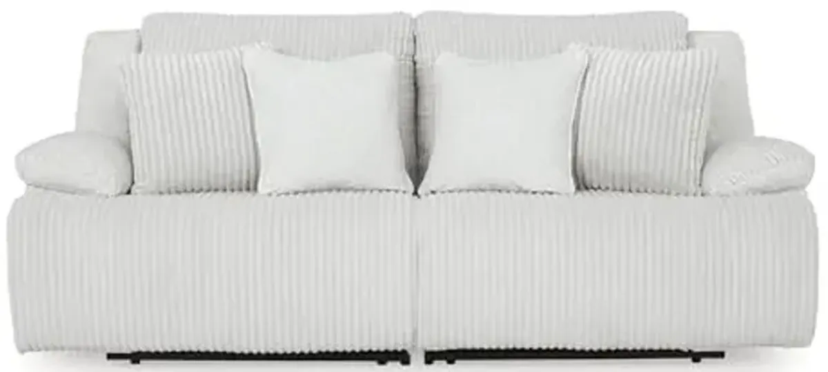 Signature Design by Ashley Top Tier Coastal 2-Piece Reclining Sectional Loveseat with 4 Accent Pillows, Light Gray