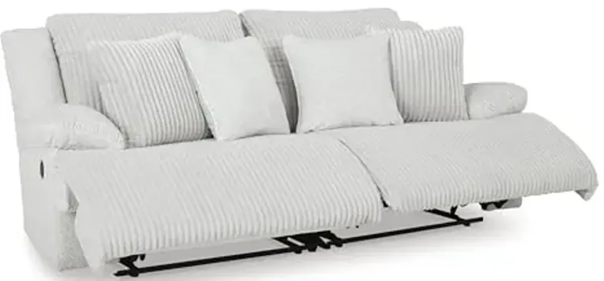 Signature Design by Ashley Top Tier Coastal 2-Piece Reclining Sectional Loveseat with 4 Accent Pillows, Light Gray