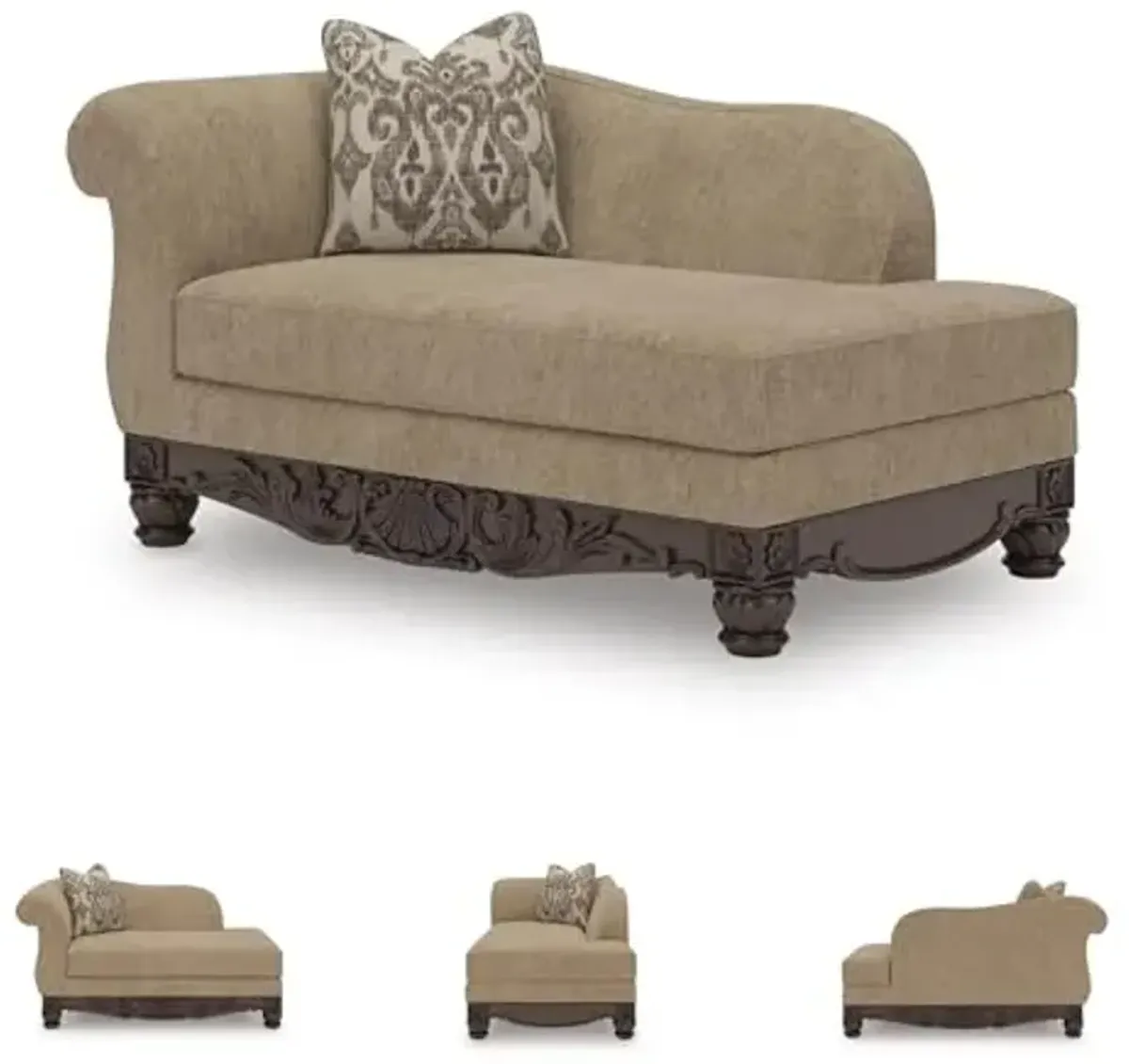 Signature Design by Ashley Havenworth Classic Anti Sag Right-Arm Facing Corner Chaise with Reversible Seat Cushion and 1 Accent Pillows, Beige & Dark Brown