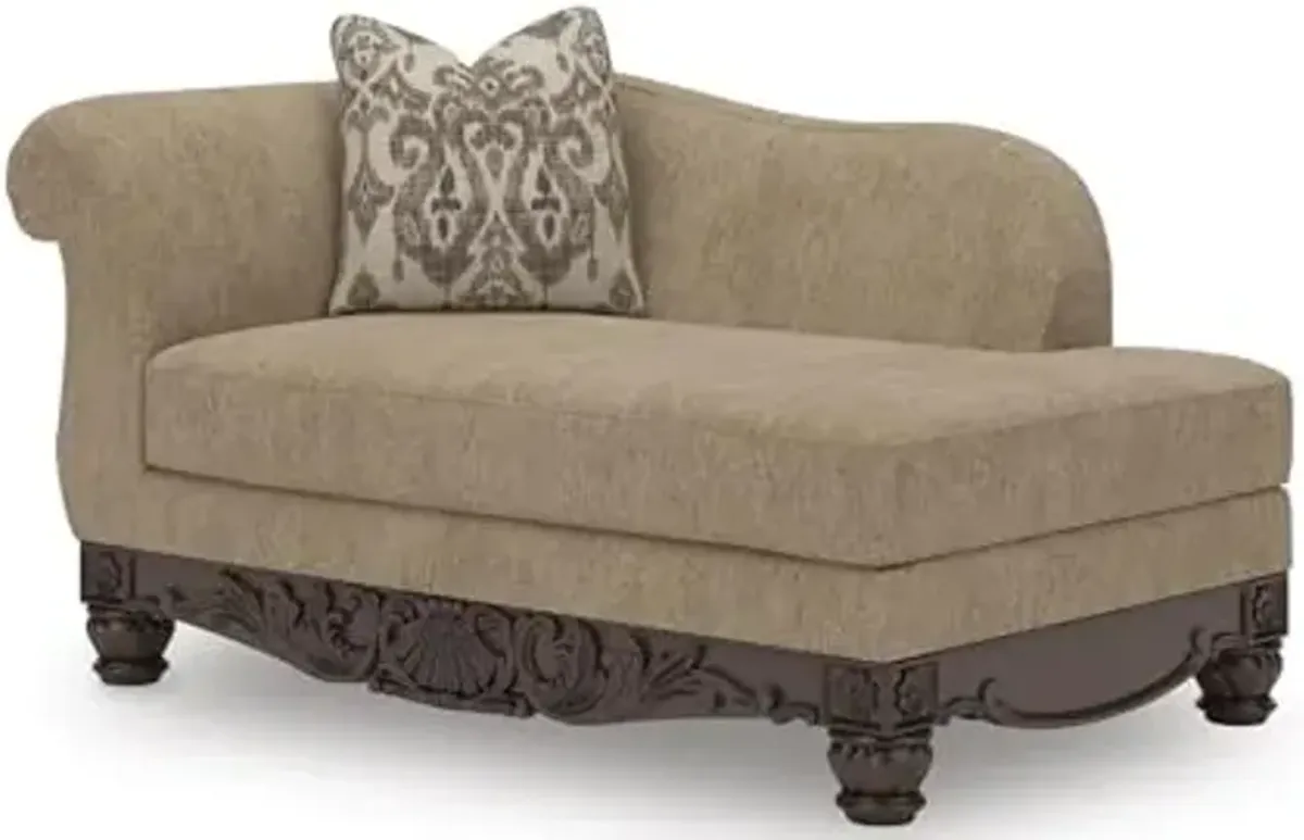 Signature Design by Ashley Havenworth Classic Anti Sag Right-Arm Facing Corner Chaise with Reversible Seat Cushion and 1 Accent Pillows, Beige & Dark Brown