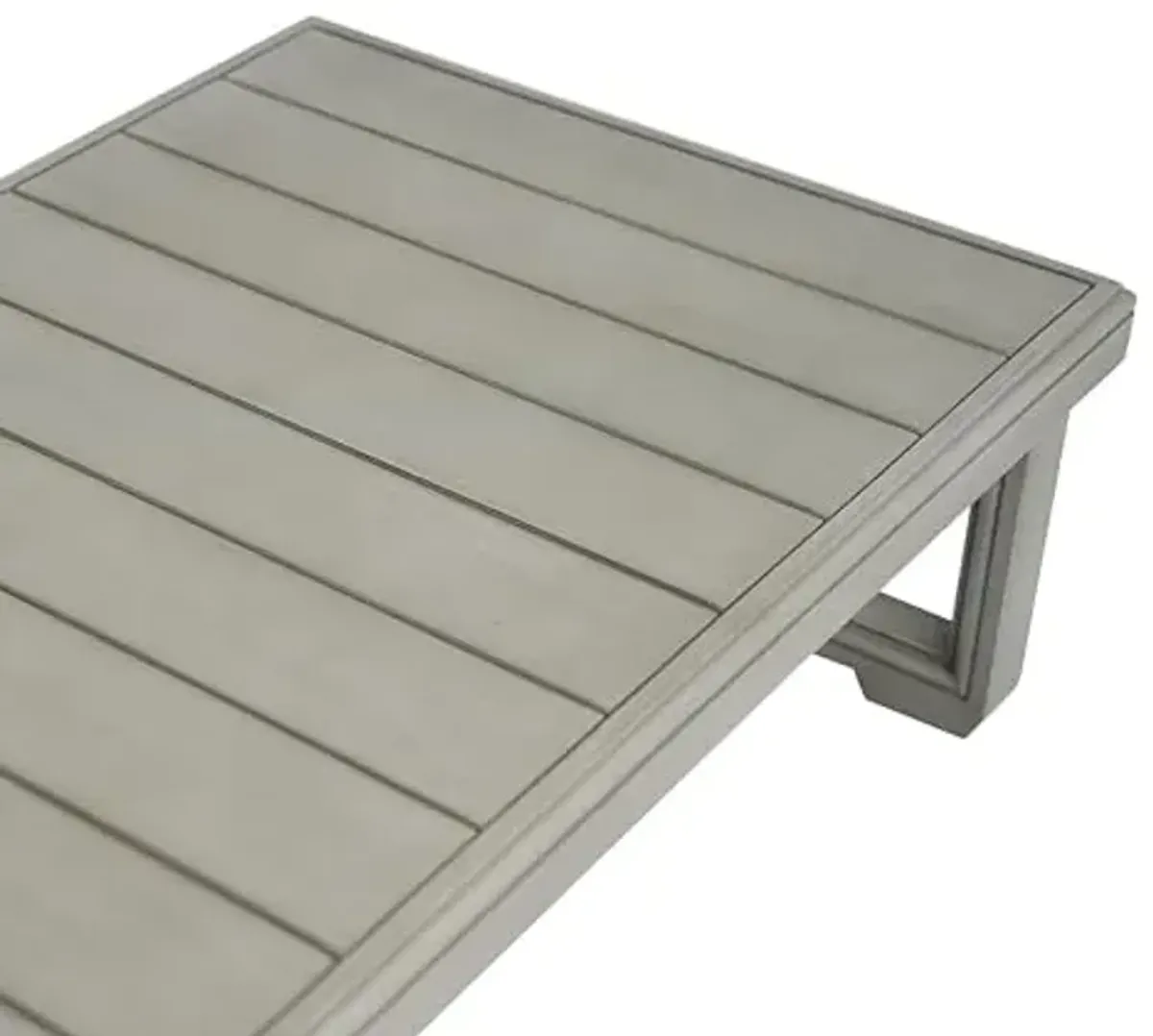 Christopher Knight Home Westchester Rectangular Outdoor Coffee Table, Slat Panel Side Table, Acacia Wood Side Desk for Backyard Balcony Garden, Weather Resistant Patio Tea Table, Light Grey