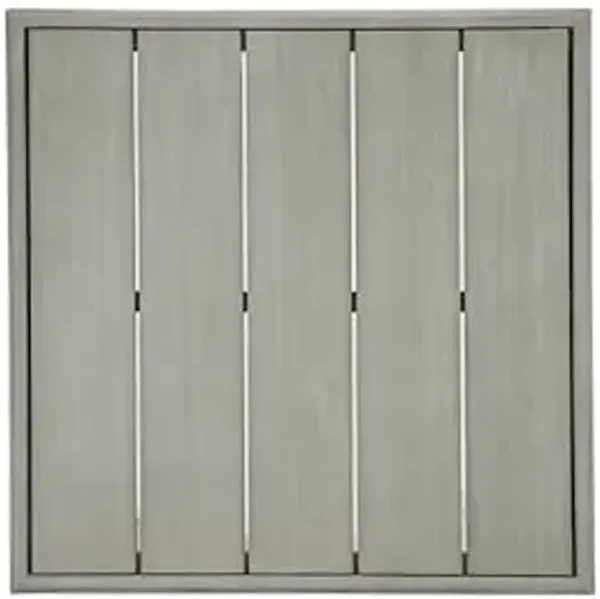 Christopher Knight Home Nicholas Outdoor Small Coffee Table, Slat Panel Square Side Table, Acacia Wood Side Desk for Backyard Balcony Garden, Weather Resistant Patio End Table, Light Grey