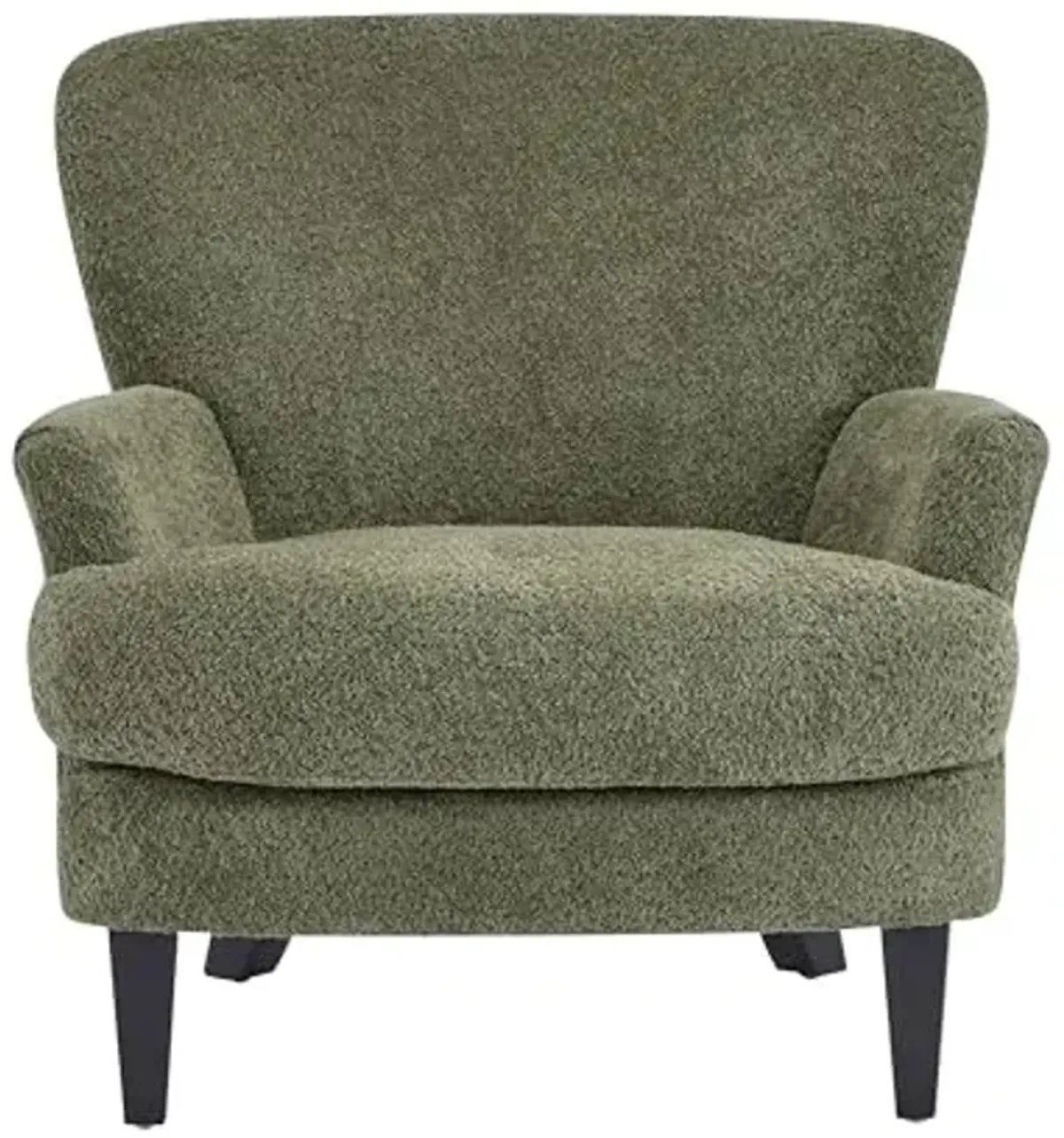 Christopher Knight Home Colby Boucle Upholstered Club Chair, Living Room Accent Chair, Wooden Frame, Flared Armrest, Plush Thick Cushion, Reading Lounge Chair, Space-Saving Furniture, Olive Green
