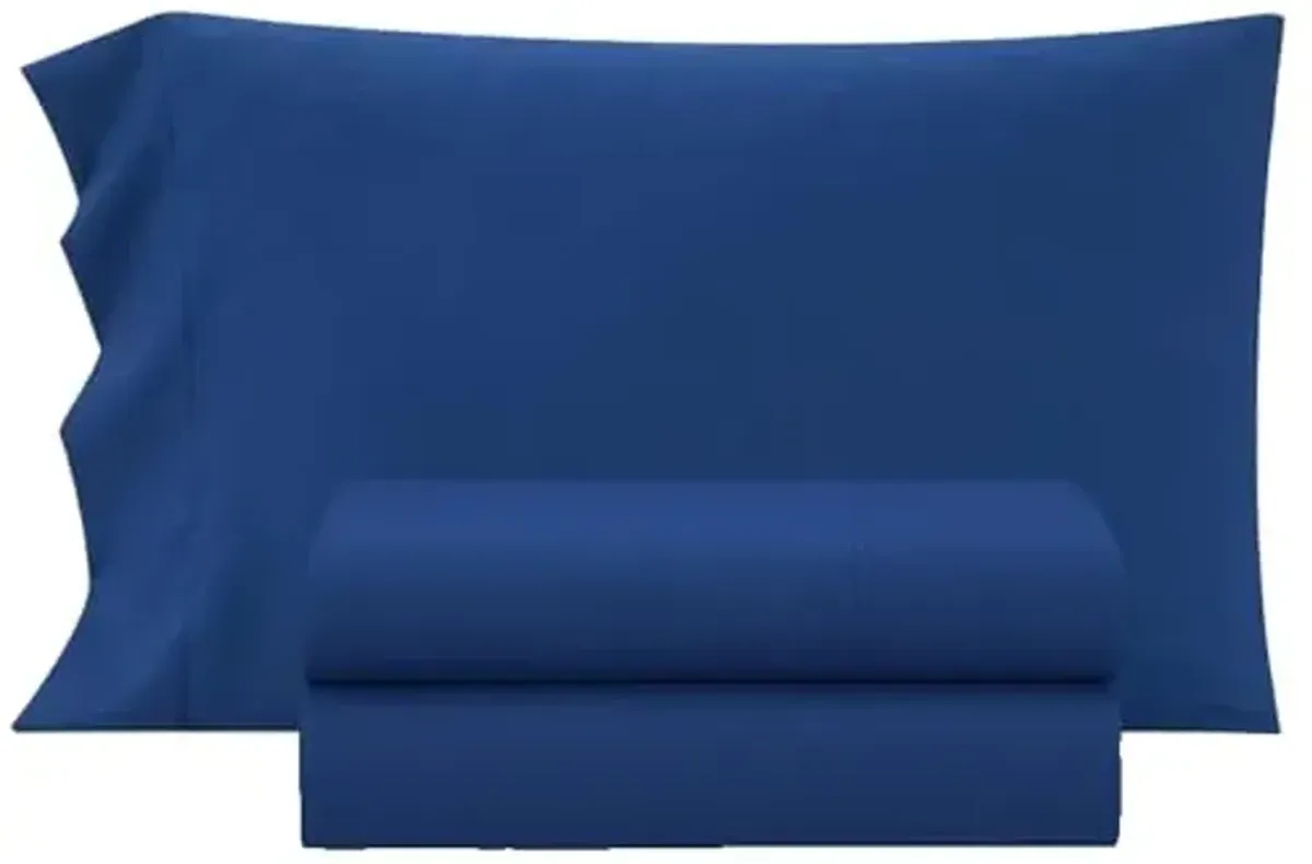 Heritage Kids 3-Piece Twin Sheet Set,Navy Blue, Includes Top Sheet, Fitted Sheet & Pillowcase,Ultra-Soft Microfiber Kids Bed Sheet Set