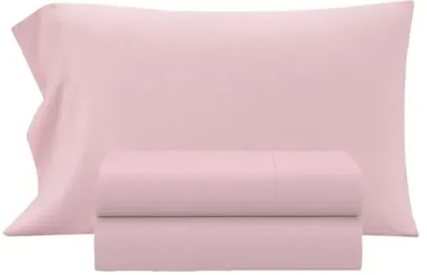 Heritage Kids 3-Piece Twin Sheet Set,Pink, Includes Top Sheet, Fitted Sheet & Pillowcase,Ultra-Soft Microfiber Kids Bed Sheet Set