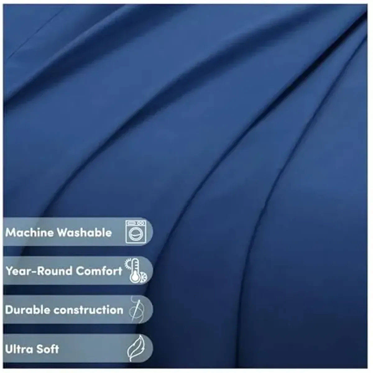 Heritage Kids 4-Piece Full Sheet Set,Navy Blue,Includes Top Sheet, Fitted Sheet & 2 Pillowcases,Ultra-Soft Microfiber Kids Bed Sheet Set