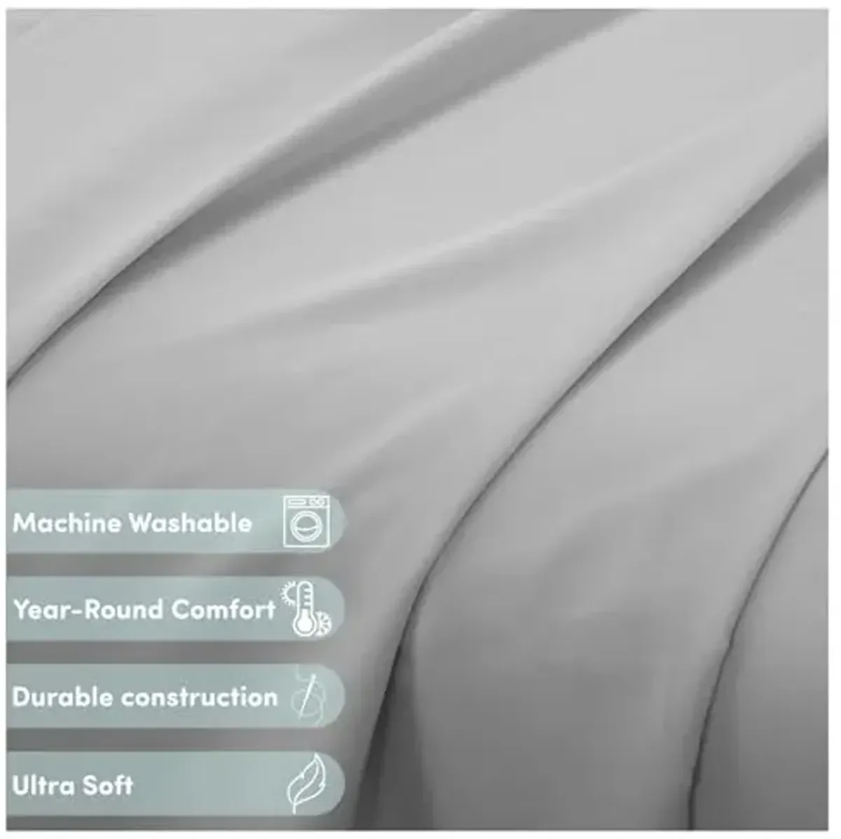 Heritage Kids 3-Piece Twin Sheet Set,Grey, Includes Top Sheet, Fitted Sheet & Pillowcase,Ultra-Soft Microfiber Kids Bed Sheet Set