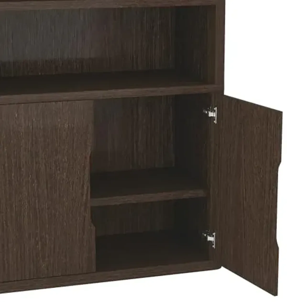 Manhattan Comfort Rivington 79" Inch Tall Modern Bookshelf with Soft Close Doors, Four Open Shelves and Two Adjustable Shelves, Bookcase and Display Storage Cabinet for Living Room or Office in Walnut