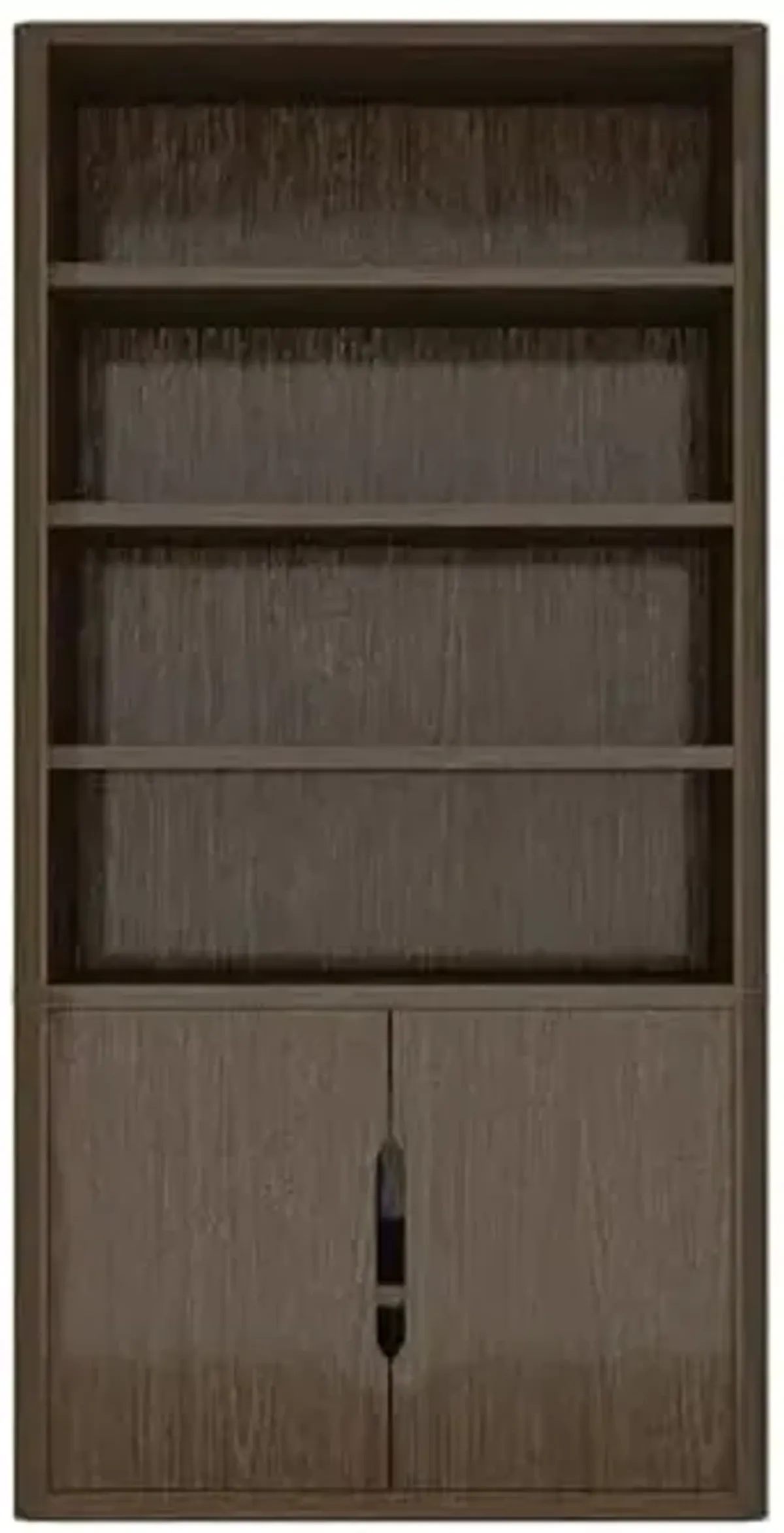 Manhattan Comfort Rivington 79" Inch Tall Modern Bookshelf with Soft Close Doors, Four Open Shelves and Two Adjustable Shelves, Bookcase and Display Storage Cabinet for Living Room or Office in Walnut