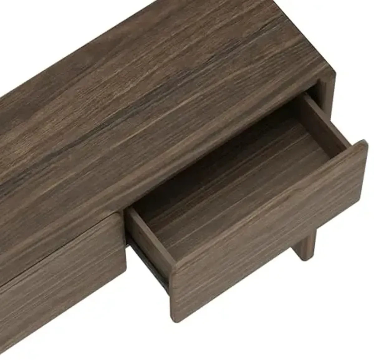 Manhattan Comfort Linda Modern Console Table with 3 Storage Drawers – 60" Narrow Entryway Stand for Living Room, Hallway, or Dining Room – Wood Grain Accent Furniture, Walnut Brown