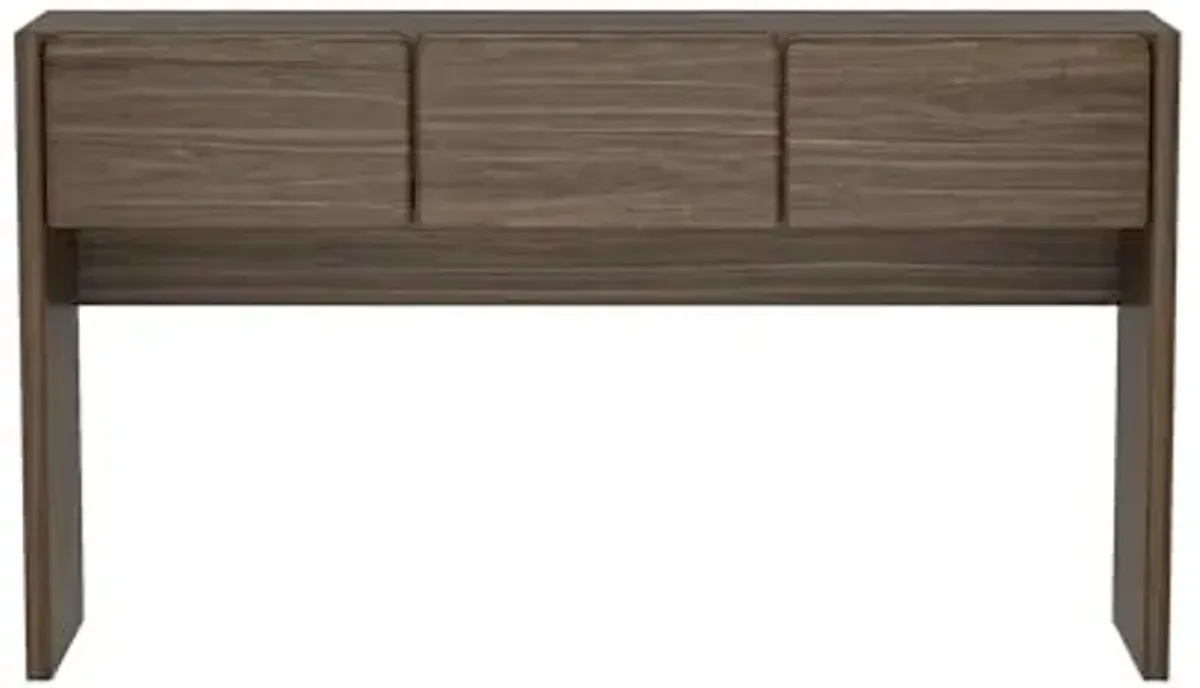 Manhattan Comfort Linda Modern Console Table with 3 Storage Drawers – 60" Narrow Entryway Stand for Living Room, Hallway, or Dining Room – Wood Grain Accent Furniture, Walnut Brown