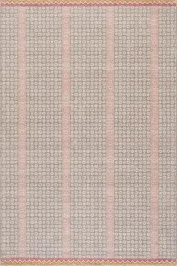 Rugs USA x Padma Lakshmi Pondicheri Hand-Tufted Striped Wool-Blend Rug, 4x6, Grey