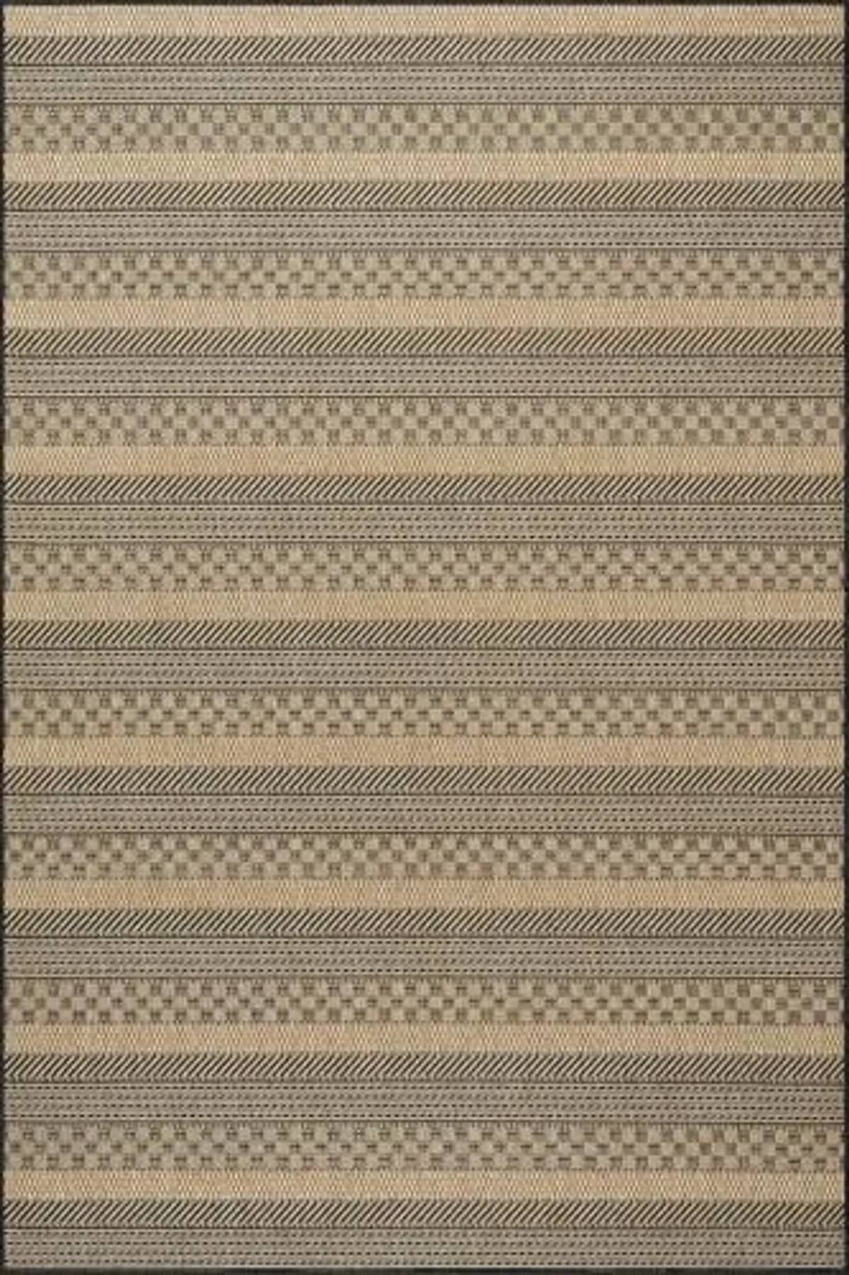 Nuloom Vail Striped 4' x 6' Indoor/Outdoor Area Rug for Living Room Patio Deck Front Porch, Grey