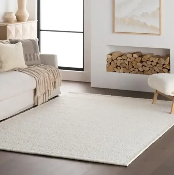 Nuloom Thellia Solid 9' x 12' Wool Shag Area Rug for Living Room Bedroom Dining Room Nursery, Beige