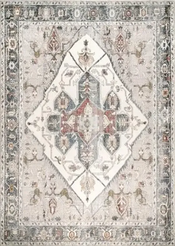 Nuloom Retta Medallion 8' x 10' Machine Washable Area Rug for Living Room Bedroom Dining Room, White