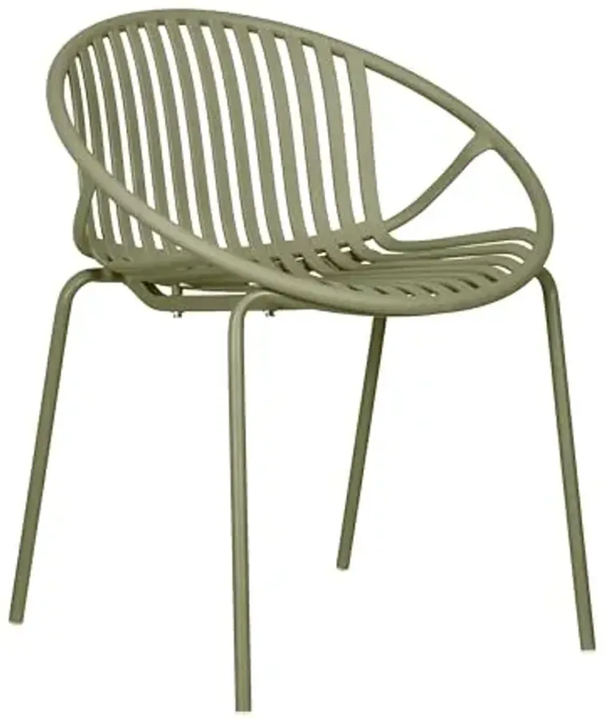 Christopher Knight Home Set of 2 Tita Modern Patio Outdoor Dining Chairs, Stacking Chair, Outside Dinner,Garden/Balcony/Poolside Stackable Accent Chairs,Metal Legs,Plastic Cutout Backrest, Green