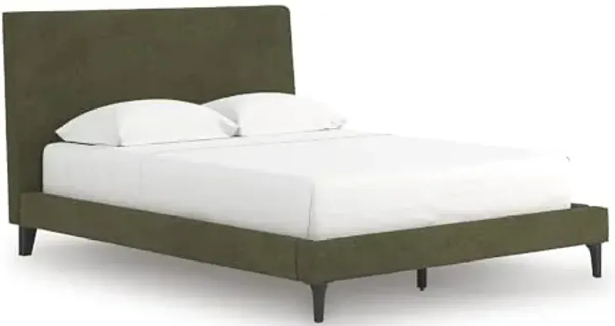Signature Design by Ashley Darcalli Retro Queen Upholstered Bed with Roll Slats, Green