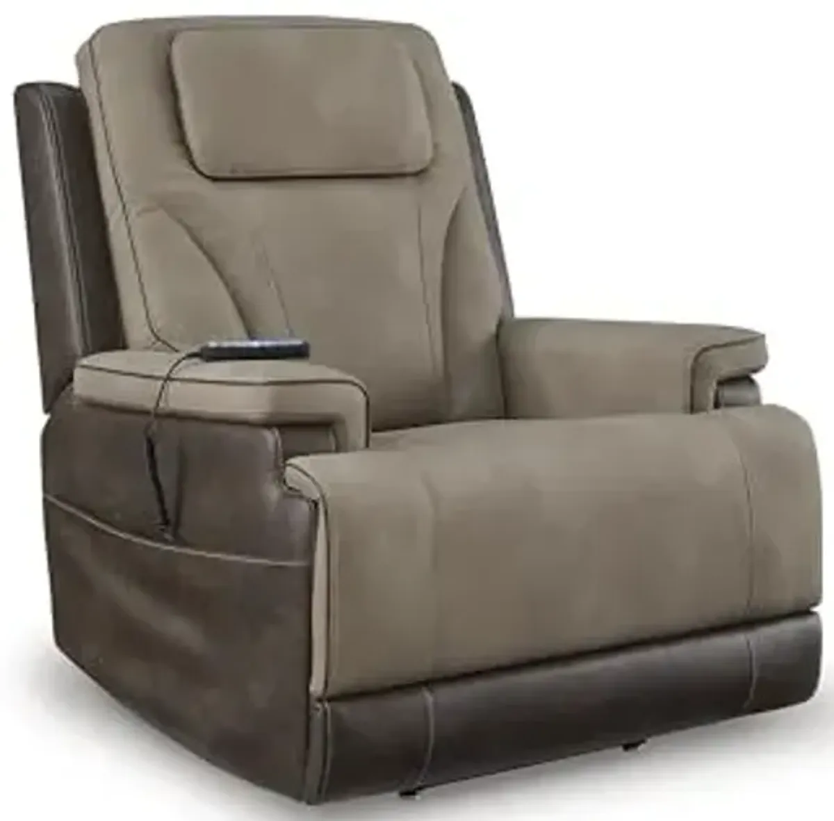 Signature Design by Ashley 4Z-Relax Retreat Modern Power Lift Recliner with Lumbar Support, Adjustable Headrest and USB Ports, Brown