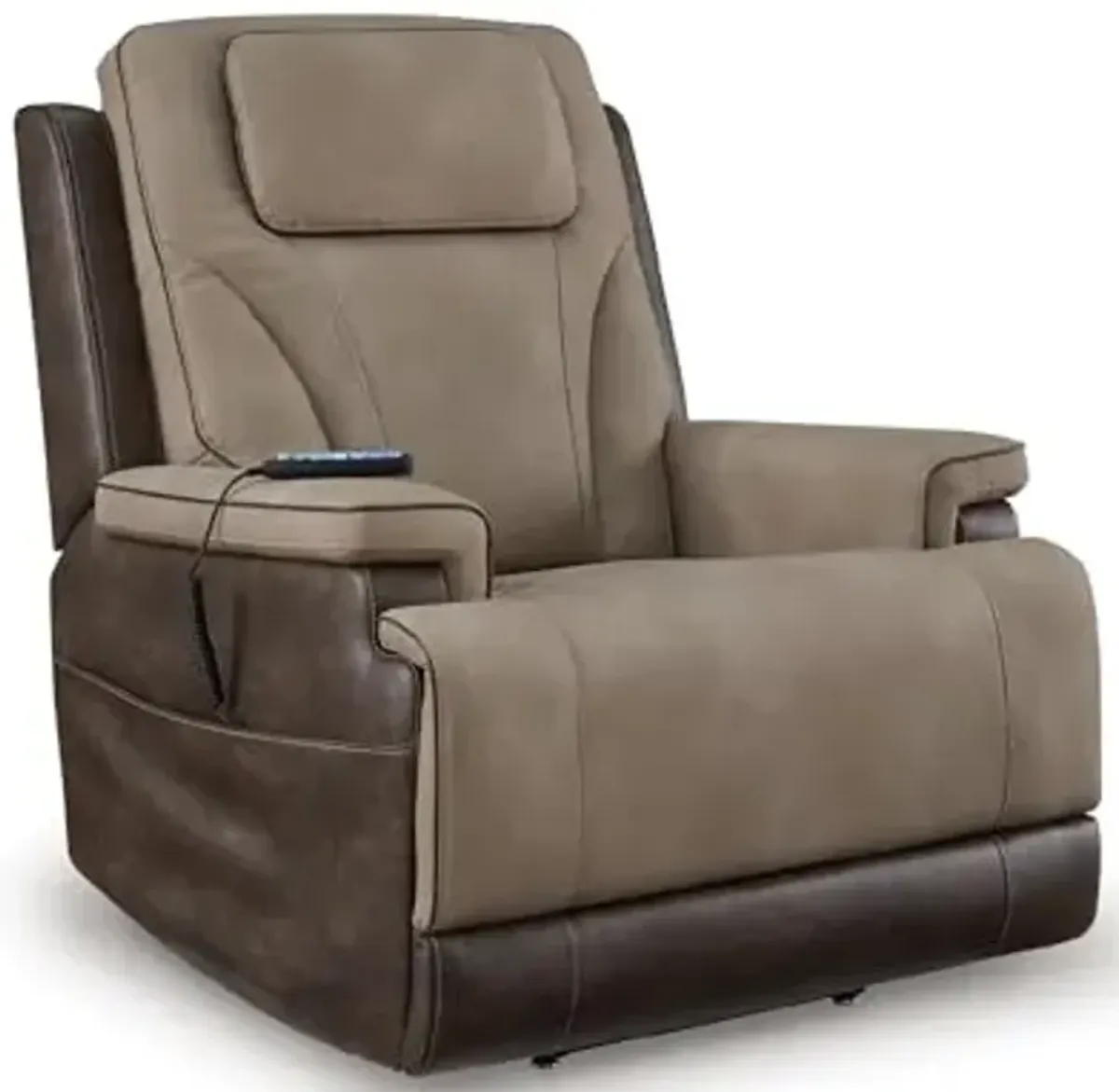 Signature Design by Ashley 4Z-Relax Retreat Modern Power Lift Recliner with Lumbar Support, Adjustable Headrest and USB Ports, Brown