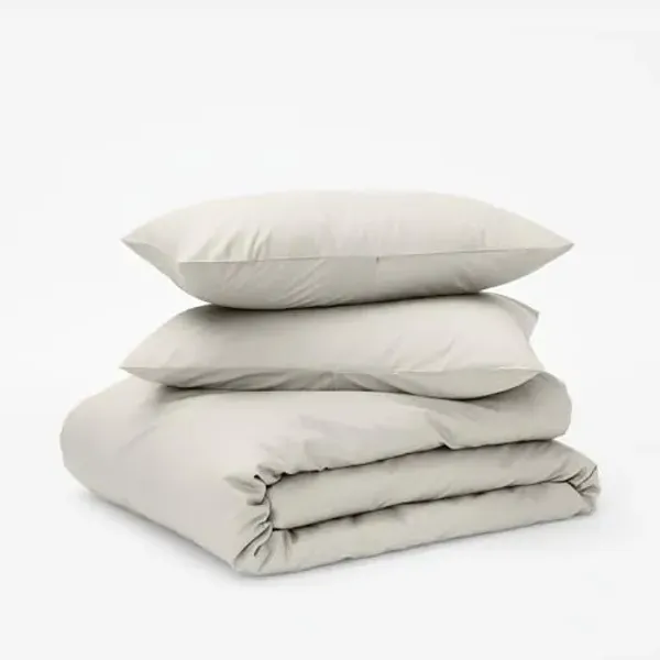 Tuft & Needle Twin/Twin XL Percale Duvet Cover Set – 100% Supima Cotton, Crisp & Cooling Bedding for Hot Sleepers, Breathable & Durable with Zipper Closure & Corner Ties, Oeko-Tex Certified, Sand