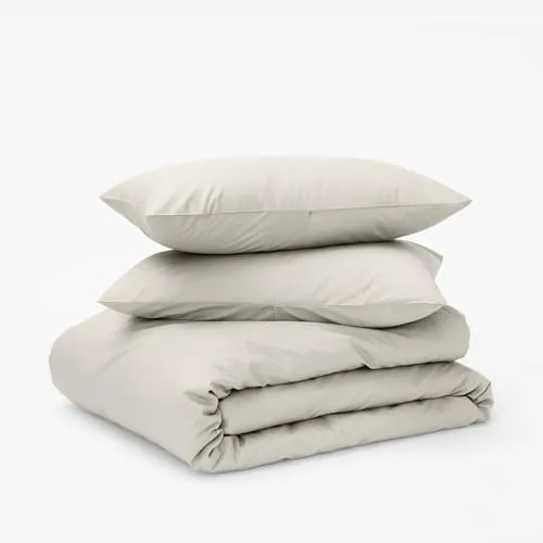 Tuft & Needle Twin/Twin XL Percale Duvet Cover Set – 100% Supima Cotton, Crisp & Cooling Bedding for Hot Sleepers, Breathable & Durable with Zipper Closure & Corner Ties, Oeko-Tex Certified, Sand