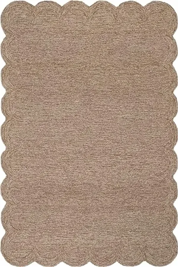 Nuloom Elira Solid 8' x 11' Wool Area Rug for Living Room Bedroom Dining Room, Tan