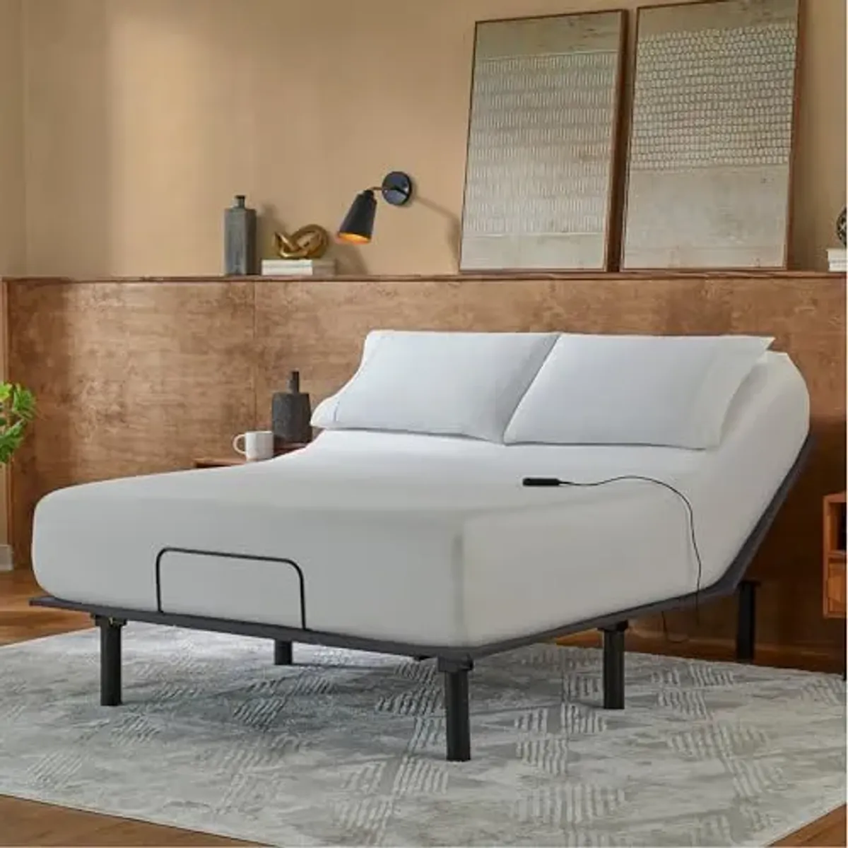 Beautyrest baselogic Level 1 Adjustable Base Bed Frame - Queen - Head Adjustability, Wired Remote, Removable Legs for Zero-Clearance Design, and Foldable for Convenient Mobility and Storage