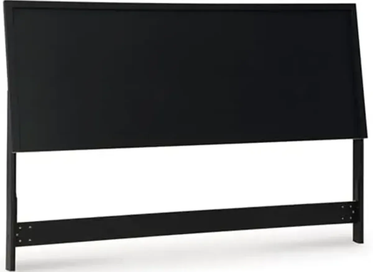 Signature Design by Ashley Danziar Modern Matte Finished Panel Headboard, Full, Black