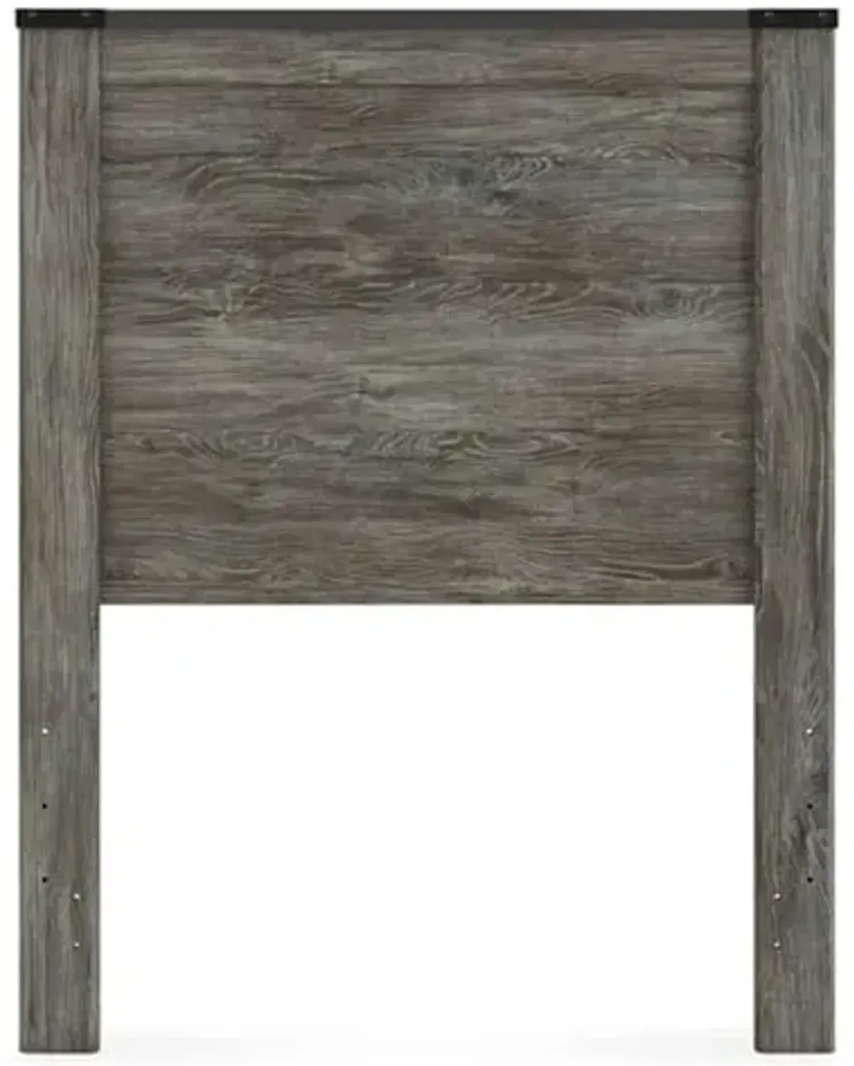 Signature Design by Ashley Frandern Rustic Oak Finished Panel Headboard with Nailhead Accents, Twin, Gray