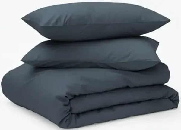 Tuft & Needle Full/Queen Percale Duvet Cover Set – 100% Supima Cotton, Crisp & Cooling Bedding for Hot Sleepers, Breathable & Durable with Zipper Closure & Corner Ties, Oeko-Tex Certified, Slate