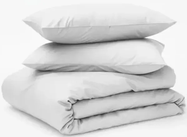 Tuft & Needle Twin/Twin XL Percale Duvet Cover Set – 100% Supima Cotton, Crisp & Cooling Bedding for Hot Sleepers, Breathable & Durable with Zipper Closure & Corner Ties, Oeko-Tex Certified, Cloud