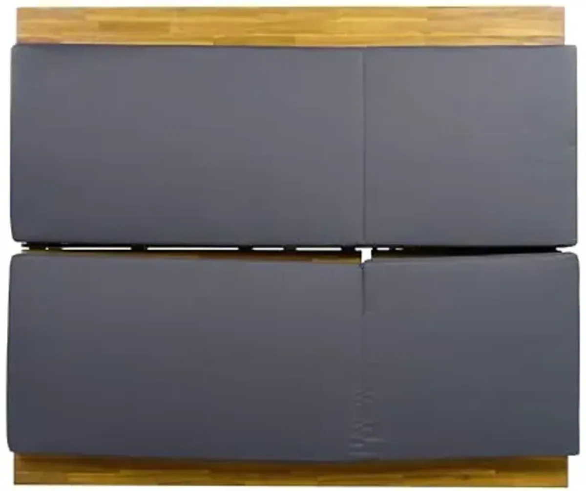 Christopher Knight Home Zoe Spacious Double Acacia Wood Chaise Lounge Chair Outdoor, 4 Position Adjustable Backrest Pool Lounger, Outdoor Chaise Lounge with Cushion, Poolside Seating, Teak + Dark Grey