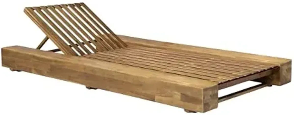 Christopher Knight Home Tory Acacia Wood Chaise Lounge Chair Outdoor Set of 2, Adjustable Backrest Sun Lounger Recliner, Patio Outdoor Chaise Lounge with 4" Thick Water-Resistant Cushions, Teak+Cream