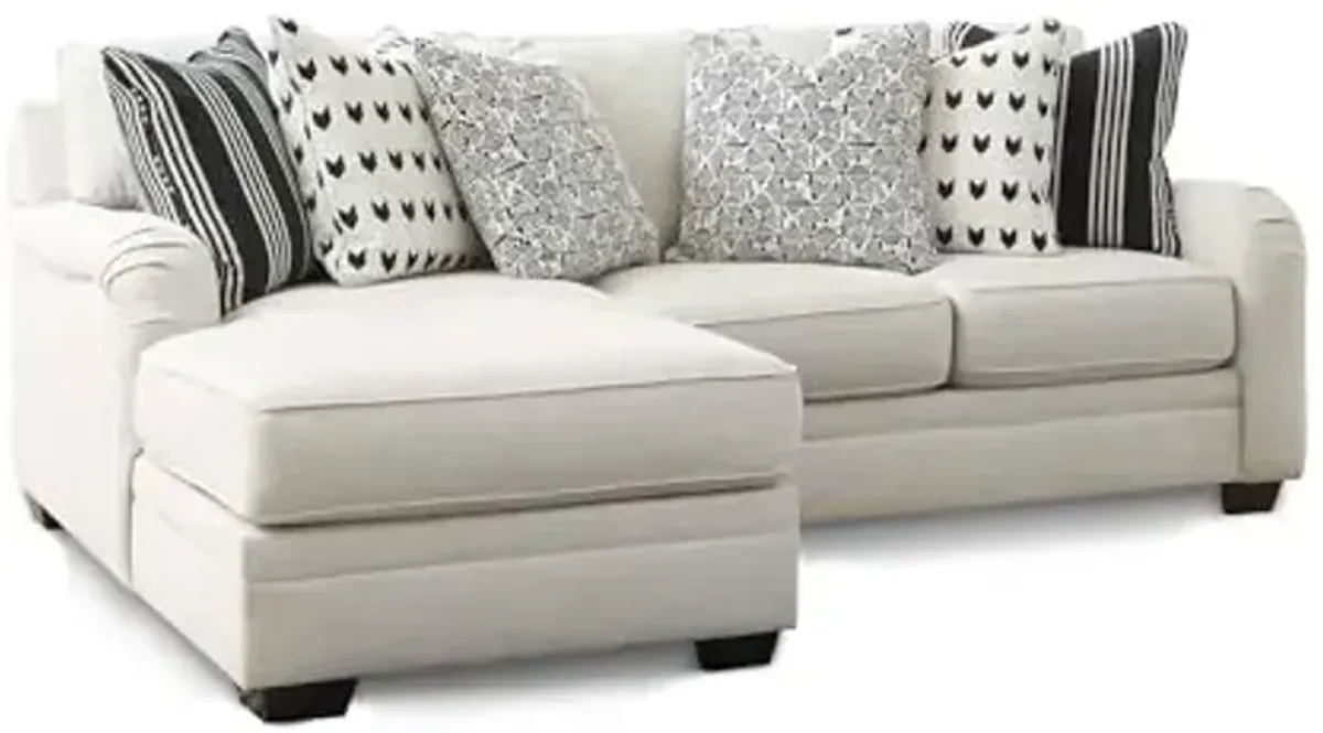 Signature Design by Ashley Huntsworth Traditional L-Shaped Left-Arm Facing 2-Piece Sectional with Chaise, Reversible Cushions and 6 Accent Pillows, Light Gray