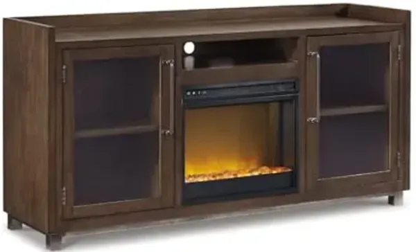 Signature Design by Ashley Starmore Urban 70" TV Stand with Electric Fireplace for TVs up to 80", Dark Brown