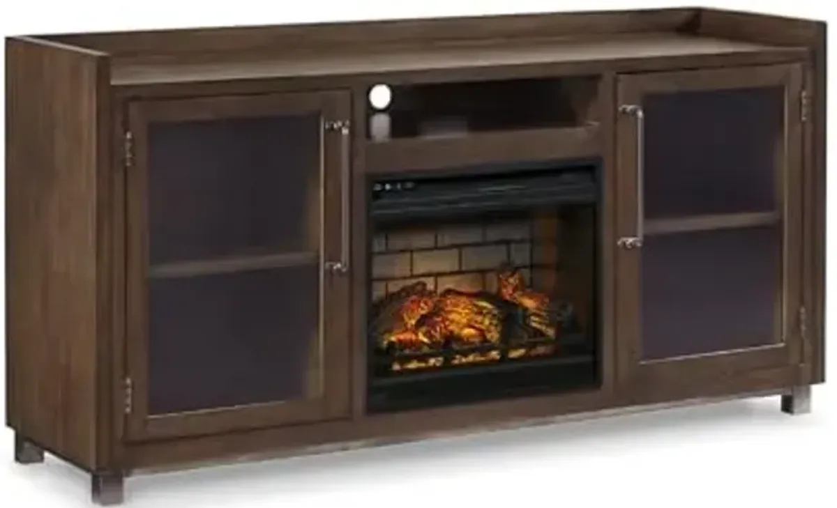 Signature Design by Ashley Starmore Urban 70" TV Stand with Electric Fireplace for TVs up to 80", Dark Brown