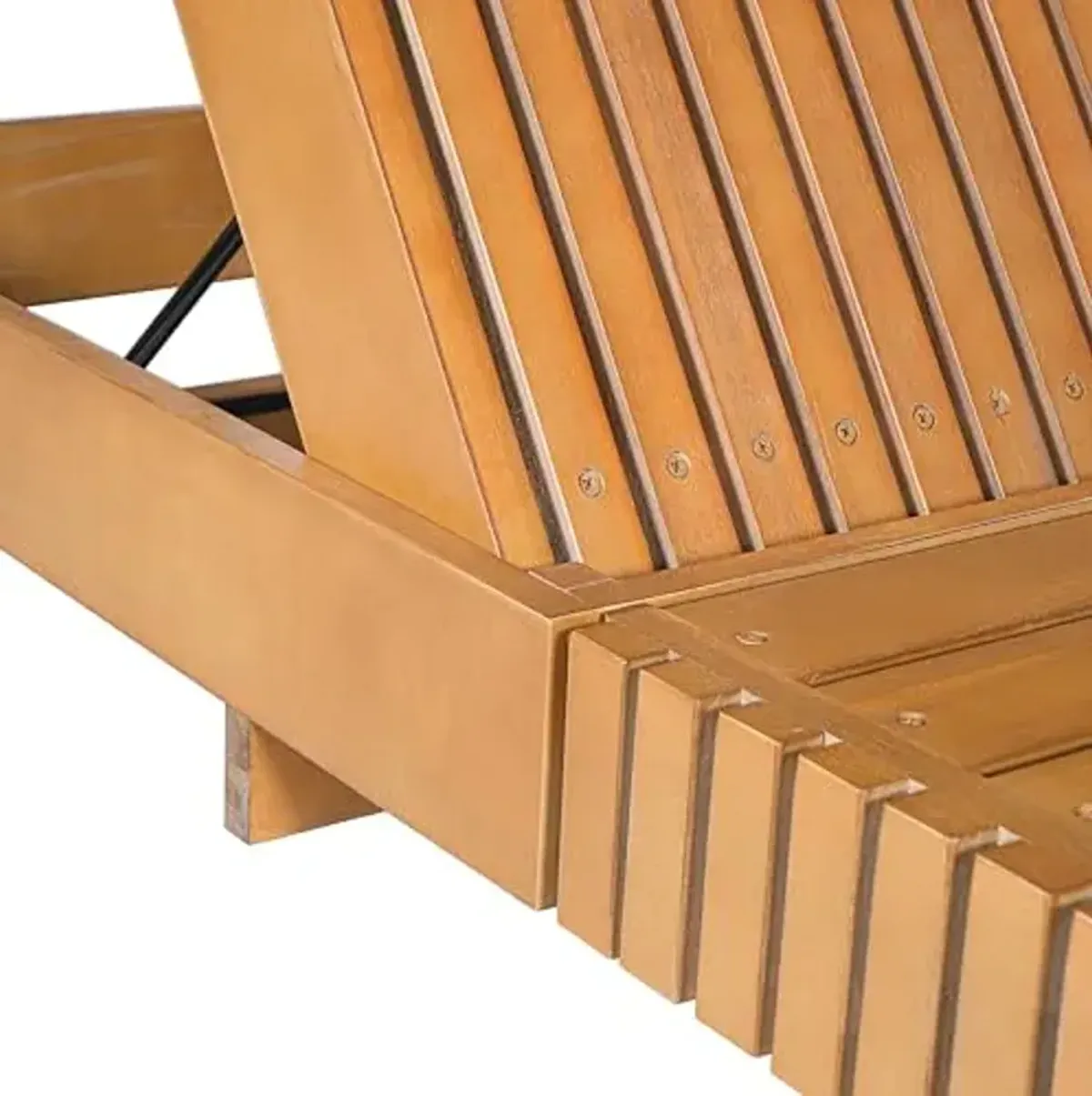 Christopher Knight Home Habery Acacia Wood Chaise Lounge Outdoor with Triple Folds Cushion, Wooden Patio Chaise Lounge, Adjustable Backrest Outdoor Sunbathing Lounge Chair, Copper Teak+Dark Grey