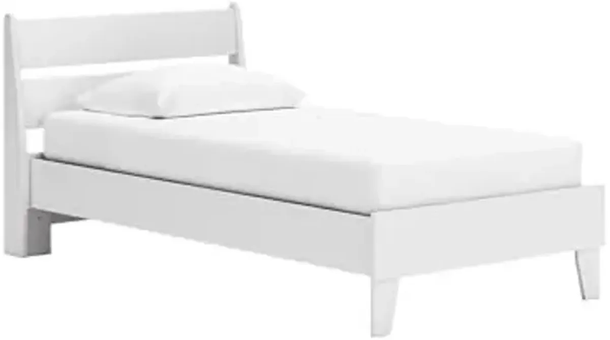 Signature Design by Ashley Socalle Casual Twin Panel Platform Bed, Foundation or Box Spring Not Needed, White