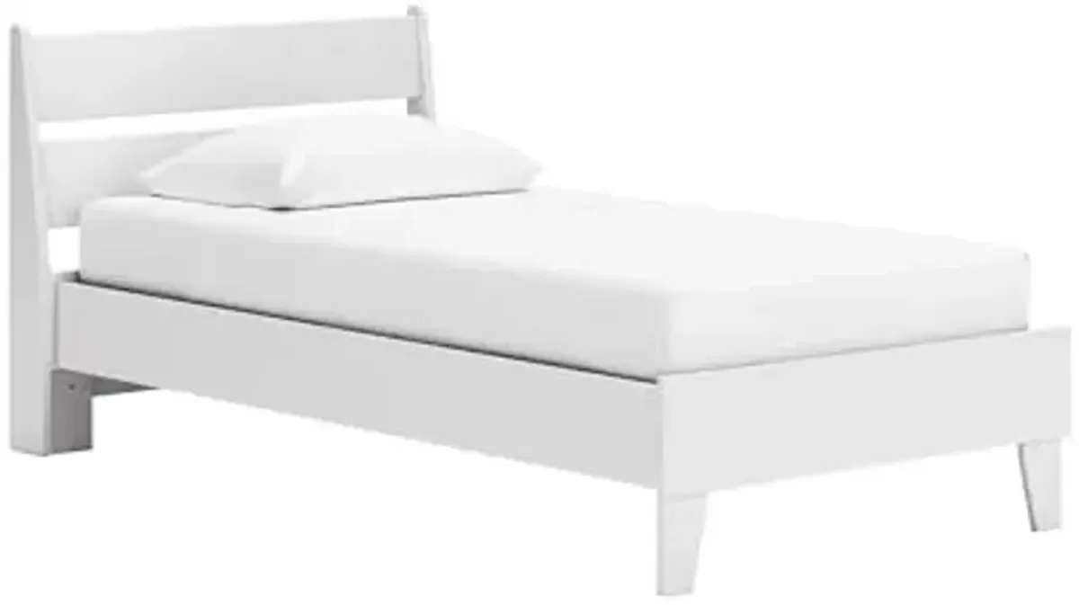 Signature Design by Ashley Socalle Casual Twin Panel Platform Bed, Foundation or Box Spring Not Needed, White