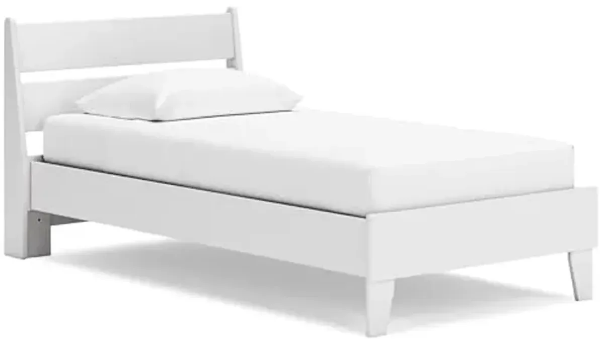 Signature Design by Ashley Socalle Casual Twin Panel Platform Bed, Foundation or Box Spring Not Needed, White