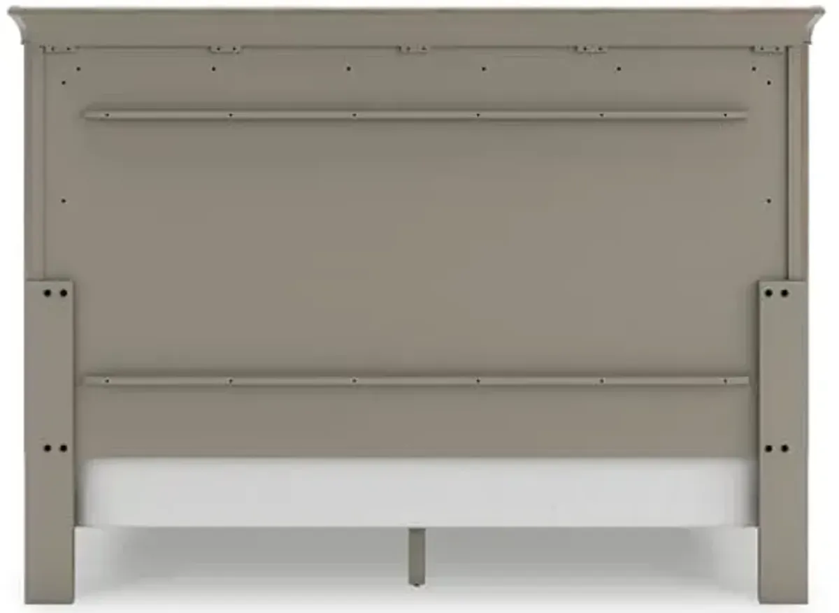 Signature Design by Ashley Lexorne Traditional California King Sleigh Bed, Foundation or Box Spring Needed, Gray