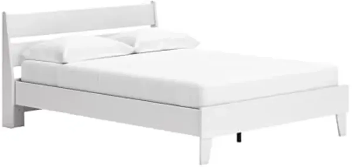 Signature Design by Ashley Socalle Casual Queen Panel Platform Bed, Foundation or Box Spring Not Needed, White