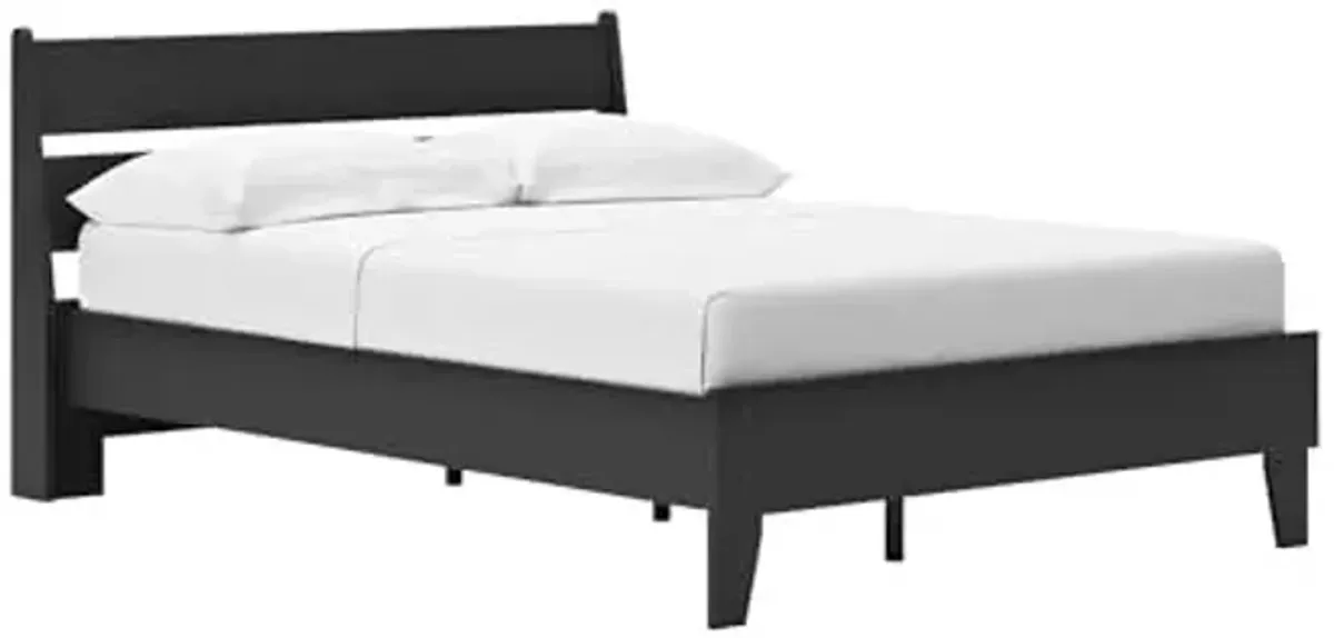 Signature Design by Ashley Socalle Casual Full Panel Platform Bed, Foundation or Box Spring Not Needed, Black