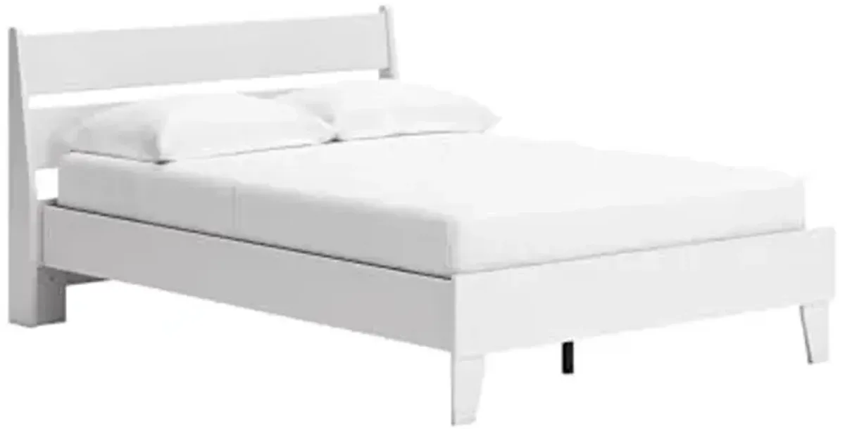 Signature Design by Ashley Socalle Casual Full Panel Platform Bed, Foundation or Box Spring Not Needed, White