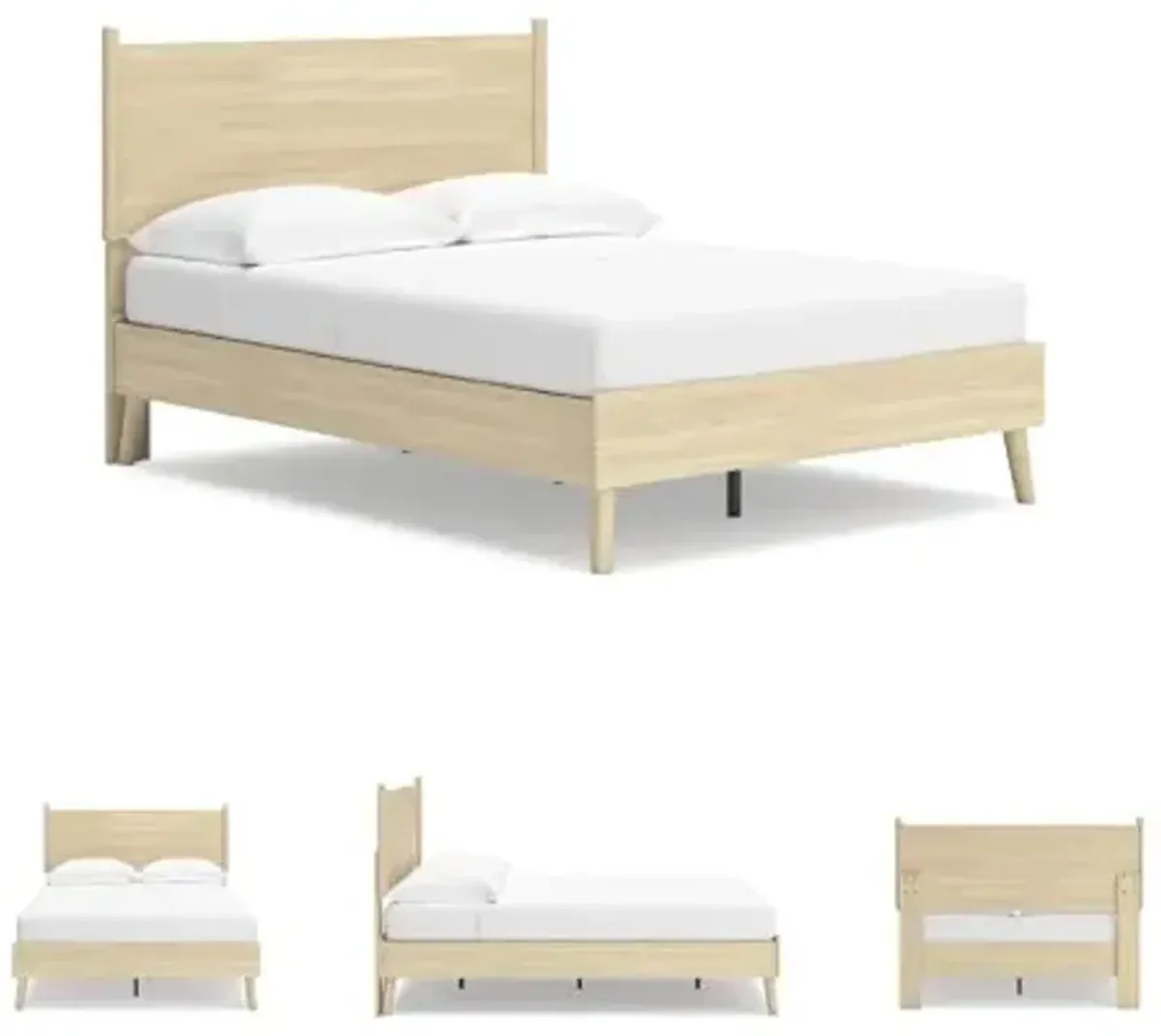 Signature Design by Ashley Cabinella Casual Queen Panel Platform Bed, Foundation or Box Spring Not Not Needed, Beige